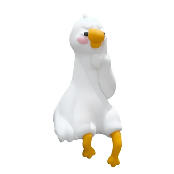 Creative 3D Craft Figurine Computer Monitor Decor,Car Central Control Screen and TV Decorations,White Goose Collectible Figurines Mascot Crafts for Home Office Decoration