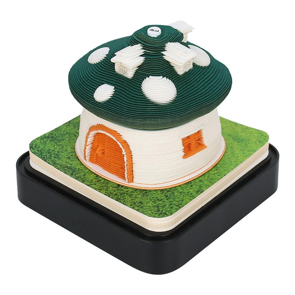 Creative 3D Decoration, Romantic Mushroom House Calendar 2025 Desk With
