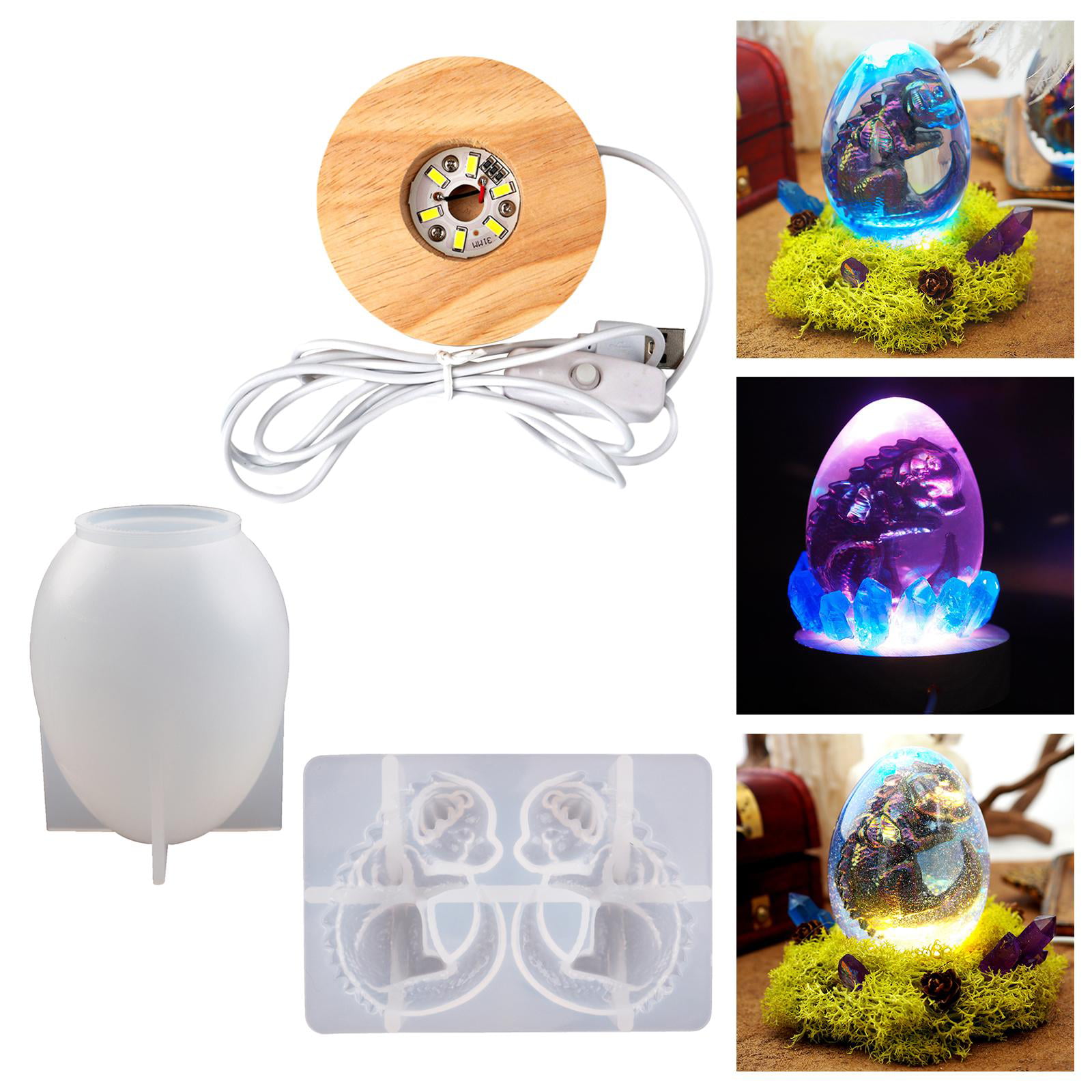 Dragon Egg Silicone Mold DIY Resin Mold Night Light Epoxy Silicone Mould  for Resin Dinosaur Egg Craft Home Decoration Kid Gift