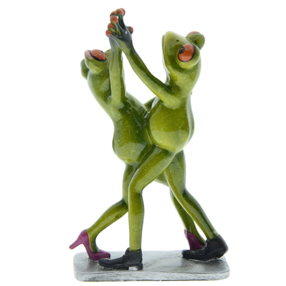Creative 3D Frog Decor Dancing Frog Figurine Novelty Frog Statue Resin Ornament for Home Desk Decoration