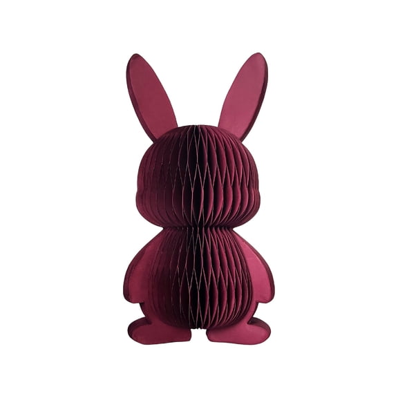 Creative 3D Honeycomb Paper Bunny Decoration, Eco-Friendly Red Rabbit for Easter, Party, Home Decor, 12 Inches Tall