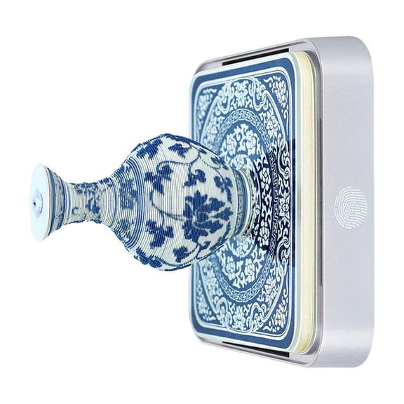 Creative 3D Paper Cut Calendar Showcasing Blue And White Ceramic Motifs Ideal For Study Space And Home Environment
