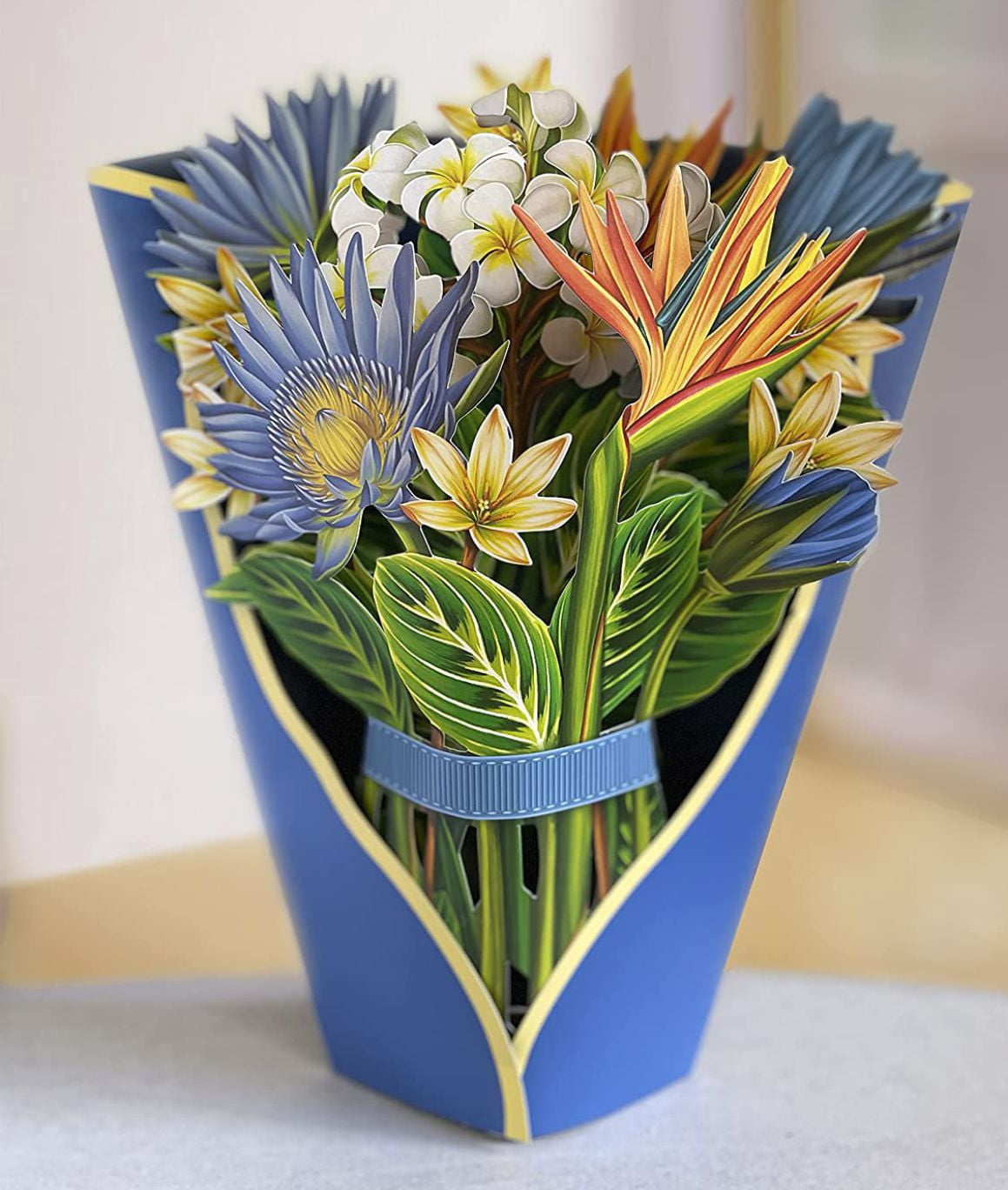 Creative 3D Pop-Up Greeting Card for Mother's Day, Paper Card with Flowers, Thank You and Blessing Gift Card