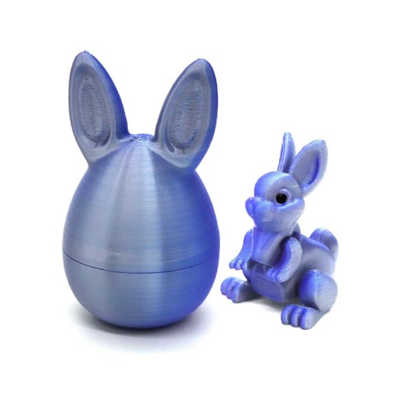 Creative 3D Printed Rabbit Egg Cute Joint Movable Easter Decoration Colorful Goodies Filler Simulation Animal Model Small Sculpture Gift