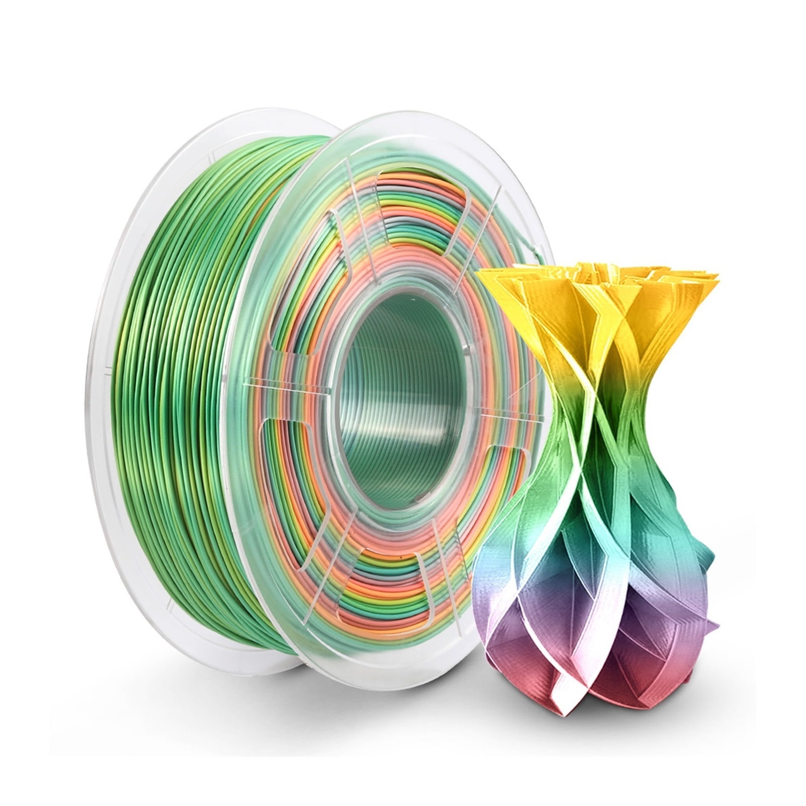 Creative 3D Silk Rainbow Filament 1.75mm 1kg 3D Printer Bright 2 Colors Silk PLA Filament Silk Texture 3D Material ,Compact Design