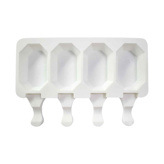 Creative 4-Cell Ice Tray | Flexible Soft Bottom Ice Cubes Mold | Quick-Release BPA-Free Silicone | Compact Mini Freezer Tray 189x130x19mm
