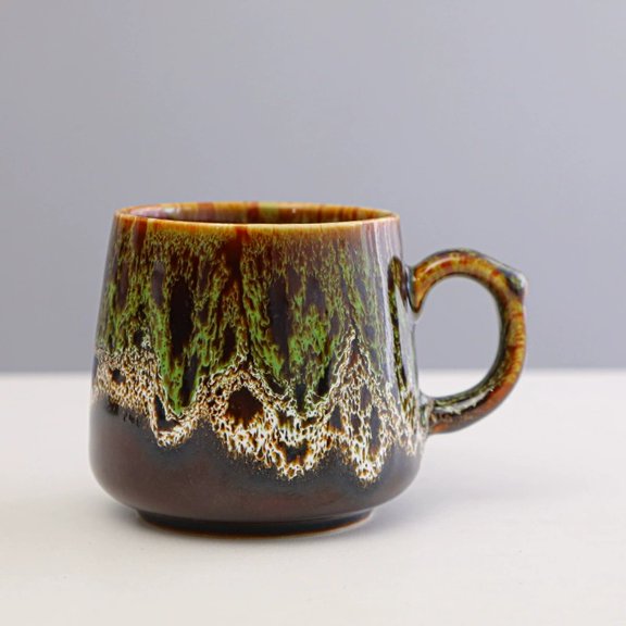 Creative 4-Color Kiln-Fired Ceramic Mug 400ml Unique Coffee & Tea Cup for Couples, Dishwasher Safe