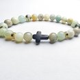 thumbnail image 1 of Creative 8mm Natural Stone Bead Cross Bracelet, 1 of 2
