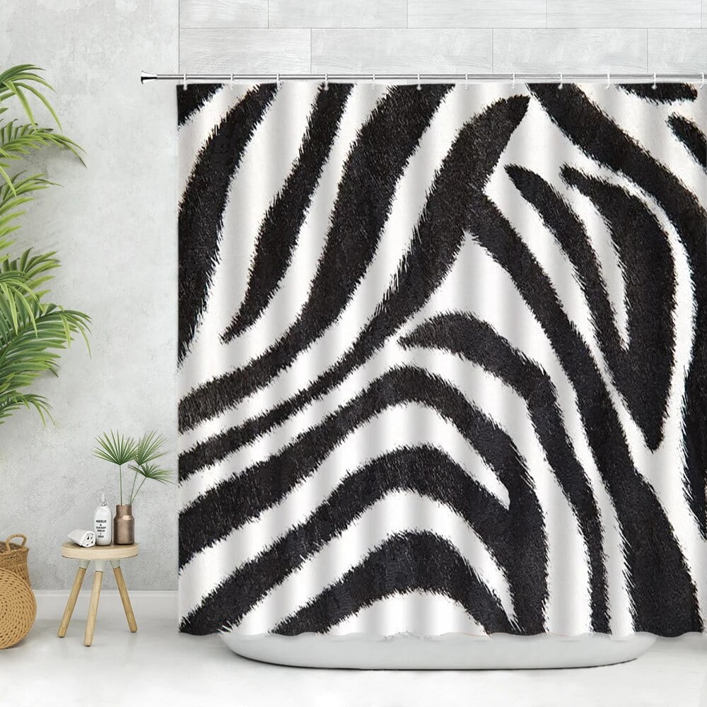 Creative Abstract Leopard Shower Curtain Set Tiger Leopard Zebra Animal