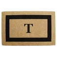 thumbnail image 1 of Heavy Duty Coir Door Mat Single Picture Frame, Monogram T - Black 30" x 48", 1 of 5