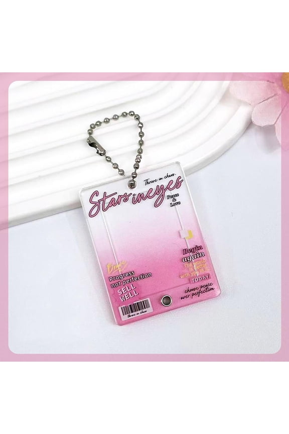 Creative Acrylic 1-inch Photo Frame Keychain 1 Inch ID Photo Small Card Photo Holder Slide-in Design Photo Storage Frame Keyring For Idols