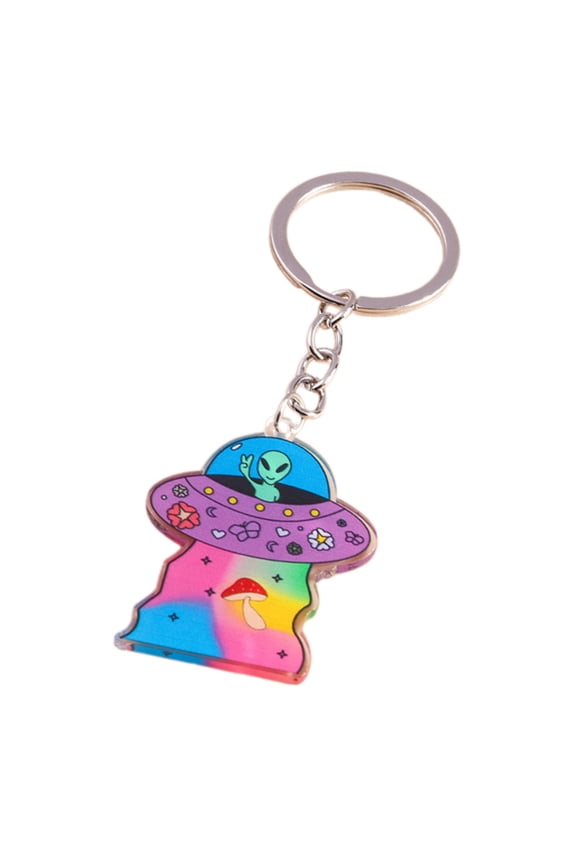 Creative Acrylic Alien Craft Keychain Modern Key Rings Accessory Perfect Gift For Sci Fi And Space Enthusiasts