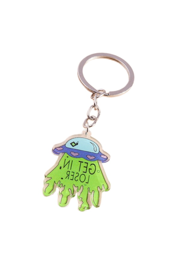 Creative Acrylic Alien Craft Keychain Modern Key Rings Accessory Perfect Gift For Sci Fi And Space Enthusiasts