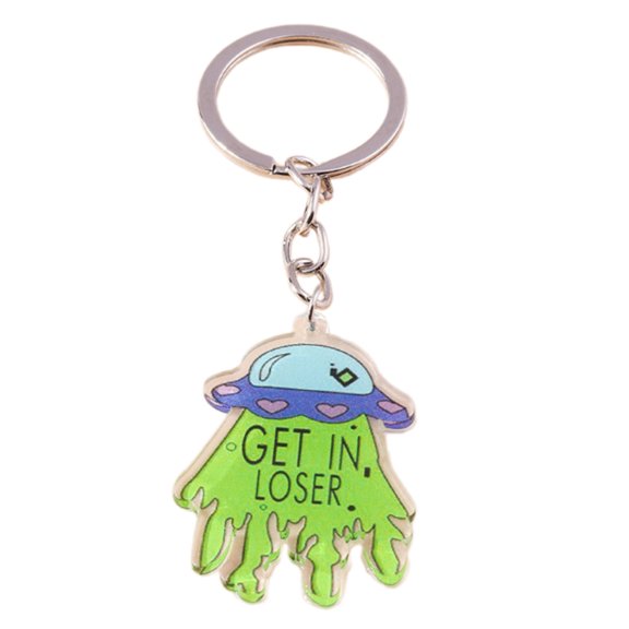 Creative Acrylic Alien Craft Keychain Modern Key Rings Accessory Perfect Gift For Sci Fi And Space Enthusiasts