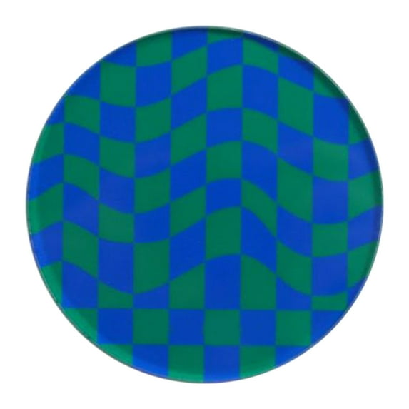 Creative Acrylic Coasters Round Checkerboard Abstract Cup Mat Pad Mosaic Absorbent Coasters for Drinks Tabletop Protection for Table Bar Desk Home Decor Housewarming Gift