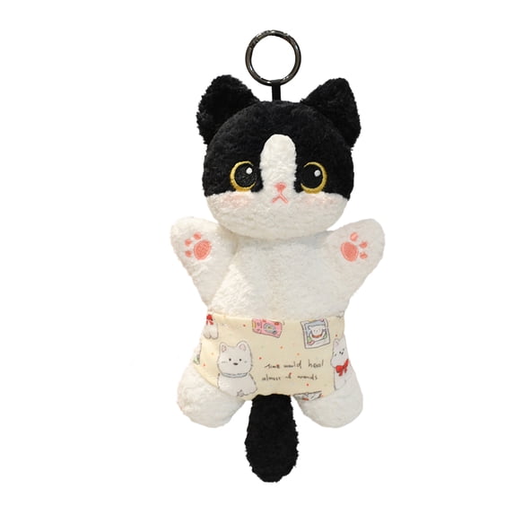 Creative And Adorable Cute Cow Pattern Bean Bag Cat Plush Toy, Perfect For Children's Holiday, Birthday, And Companionship Gifts, Soft Huggable Stuffed Animal With No Tags Design