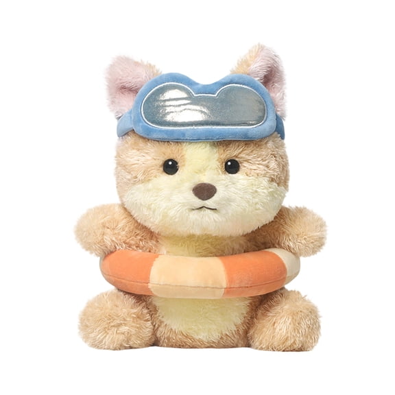 Creative Adorable Raincoat Corgi Plush Toy, Perfect For Children's Holiday/Birthday Gifts & Companionship, 25Cm Swimming Corgi Plush (No Logo, Basic Packaging)