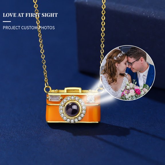 Creative Advanced Niche Camera Multi-language Projection Clavicle Pendant Necklace