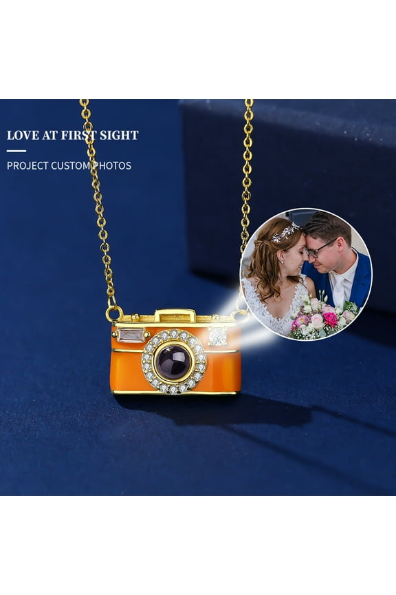 Creative Advanced Niche Camera Multi-language Projection Clavicle Pendant Necklace