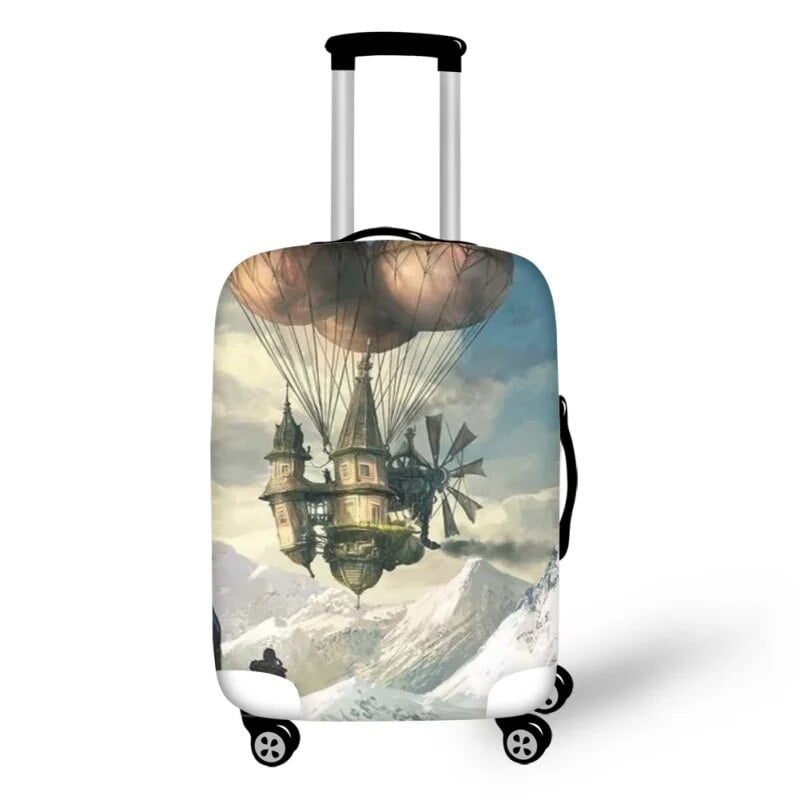 Creative Air Balloon Print Elasticity Luggage Cover Suitcase Protector ...