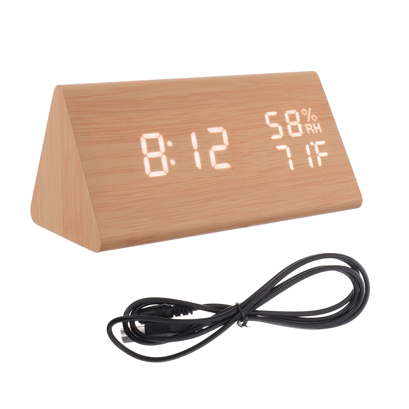 Creative alarm clock wooden led alarm clock sound control desktop alarm