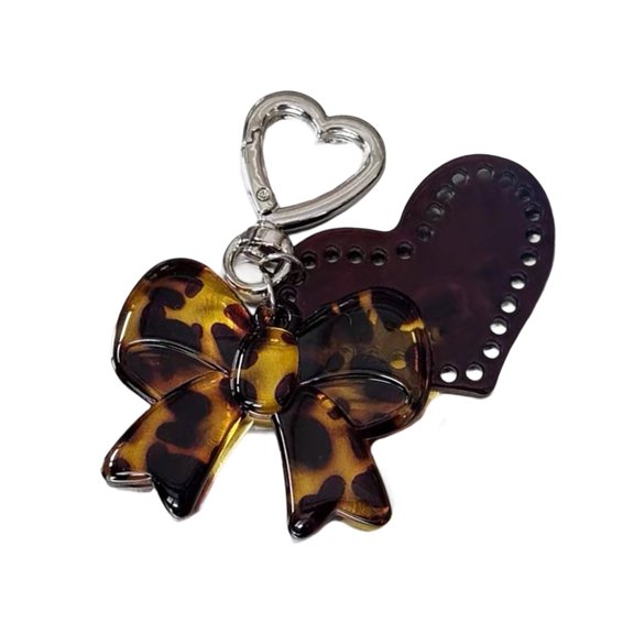 Creative Alloy Heart Keychain Lightweight Multi Hole Design Practical Acrylic Key Holder For Backpacks Schoolbag
