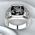thumbnail image 1 of Creative Alloy Scorpio Relief Men Ring Silver Wedding Band Jewelry Accessory for Anniversary, 1 of 8