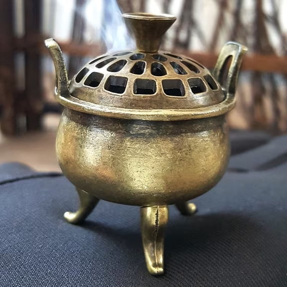 Creative Alloy Three-Legged Binaural Alchemy Tripod Aromatherapy Stove - Mini Indoor Incense Burner for Home Decor