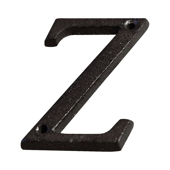 Creative Alloy Wrought Iron Number and Letter Set, DIY Black Coated House Numbers and Decor, Vintage Industrial Style Metal Letters, Cast Iron Alloy, Z