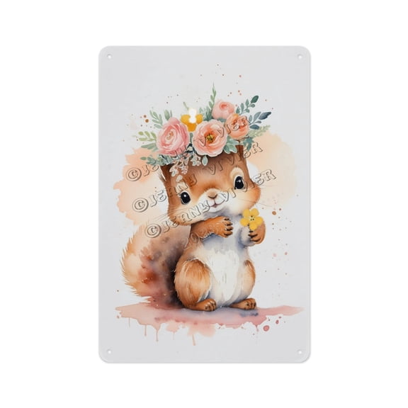 Creative Aluminum Sign - Funny Squirrel - 8 x 12 Inches - Playful Metal Sign for Bedroom Ideal for Sparking Laughter