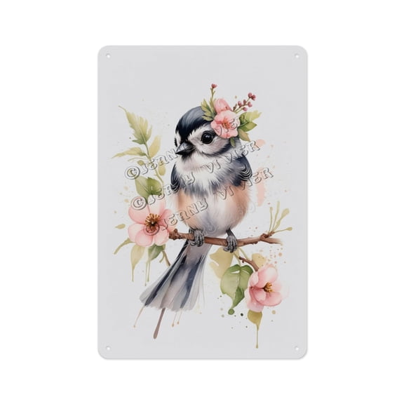 Creative Aluminum Sign - Tits Bird - 8 x 12 Inches - Playful Metal Sign for Man Cave Ideal for Sparking Laughter