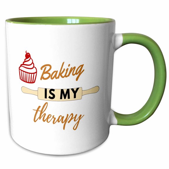 3drose, Creative and Cute Quotes About Baking, 11oz Two-tone Green Mug