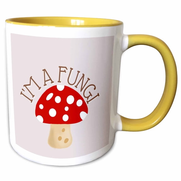 3drose, Creative and Unique Im a Fungi, 11oz Two-tone Yellow Mug
