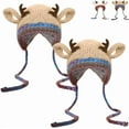 thumbnail image 1 of Creative Antler Hat & Bag 2-in-1 – Festive Reindeer Knitted Christmas Beanie, Warm Foldable Hat Handbag Gift, 1 of 14