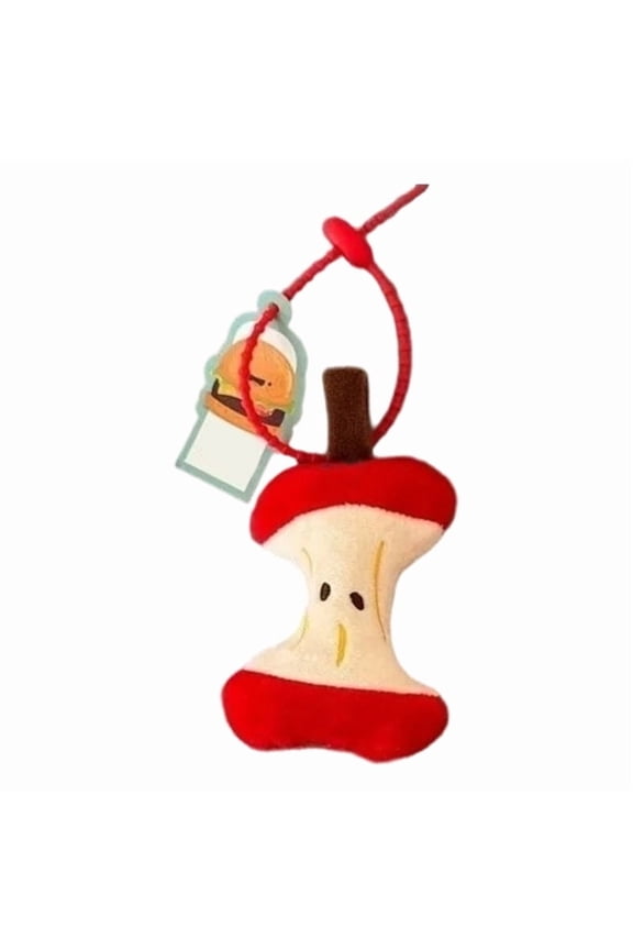 Creative Apple Core Plush Keychain Cute Fun Design Soft Durable Material Multiuse Decoration for Bags Phones Keys