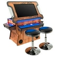 thumbnail image 1 of Creative Arcades 2 Player 3 Sided Tilt-Screen Cocktail Arcade Trackball | Woodgrain Edition | 3500 Classic Games | 32" LCD | Includes 2 Stools, 1 of 5