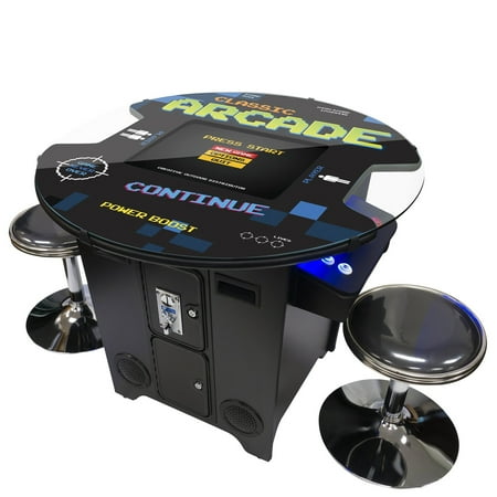 Creative Arcades 2 Player Short Pub Table Arcade w/ Trackball, 22"" LCD Screen, 60 Classic Games & 2 Stools