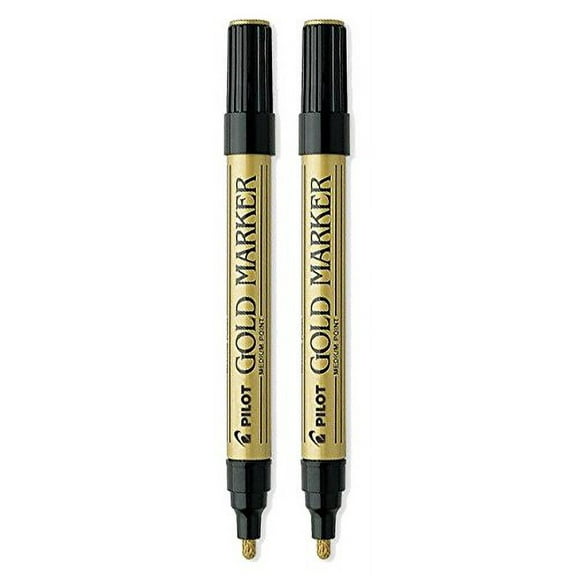 Creative Art & Crafts Marker, Brush Tip, Permanent, Gold, Sold as 2 Each