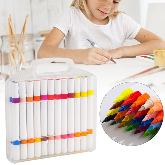 Creative Art Pens, Tip Acrylic Paint Marker Pens Set - Acrylic Supplies for Canvas Use | Plastic with Smooth Flow, Drawing Tool, Painting Accessory (24PCS, 48 Colors)