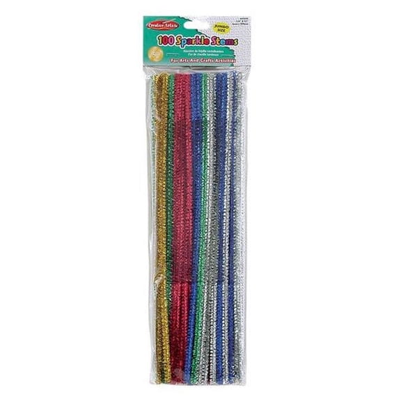 Creative Arts Chenille Stem 6mm 12" 100pc Sparkle