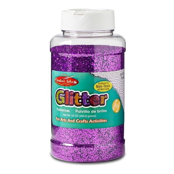 Creative Arts Glitter 1 lbs Can, Purple - 3 Each