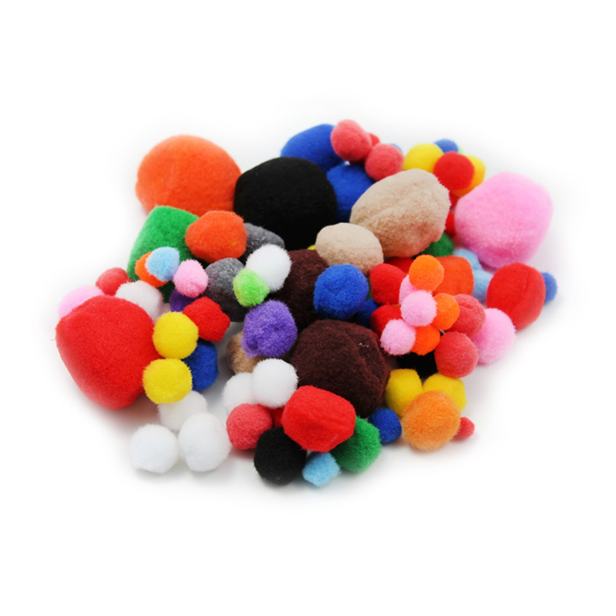 Creative Arts Pom-Poms, Assorted Sizes/Colors, Bag of 100 | Bundle of 2 Packs