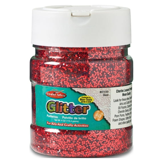 Creative Arts™ Red Glitter 4oz Jar, Pack of 6