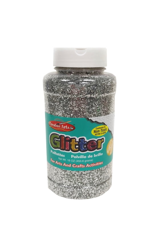 Creative Arts by Charles Leonard Glitter, 16 oz. Bottle, Silver