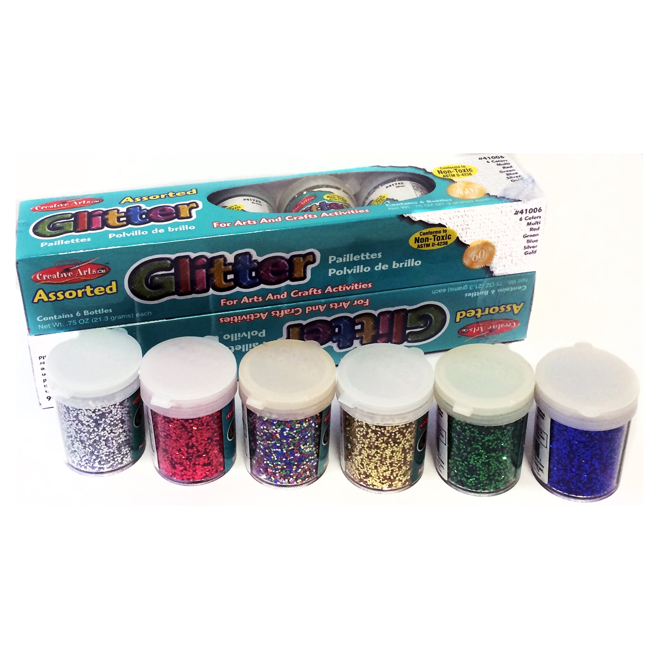 Creative Arts by Charles Leonard Glitter, Assorted Colors, Pack of 12
