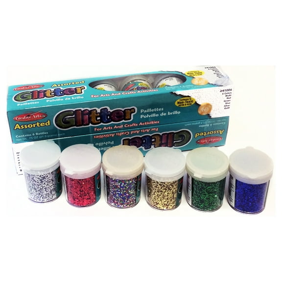 Creative Arts by Charles Leonard Glitter, Assorted Colors, Pack of 12