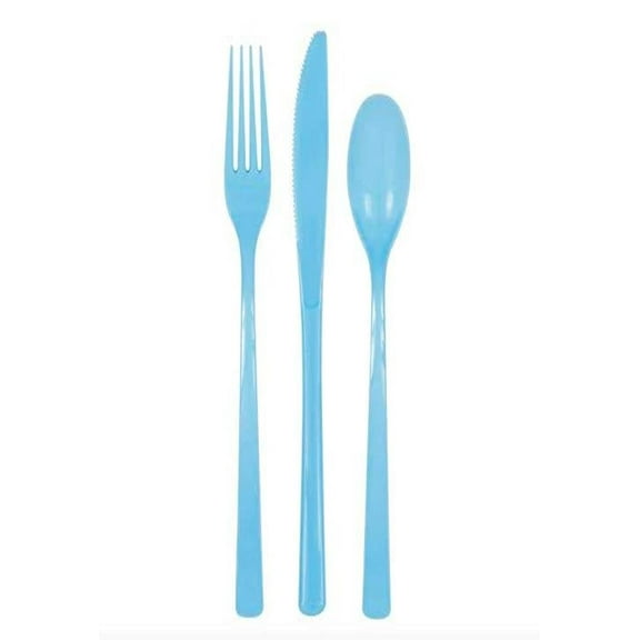 Creative Assorted Baby Blue Plastic Cutlery Set (Pack of 2)