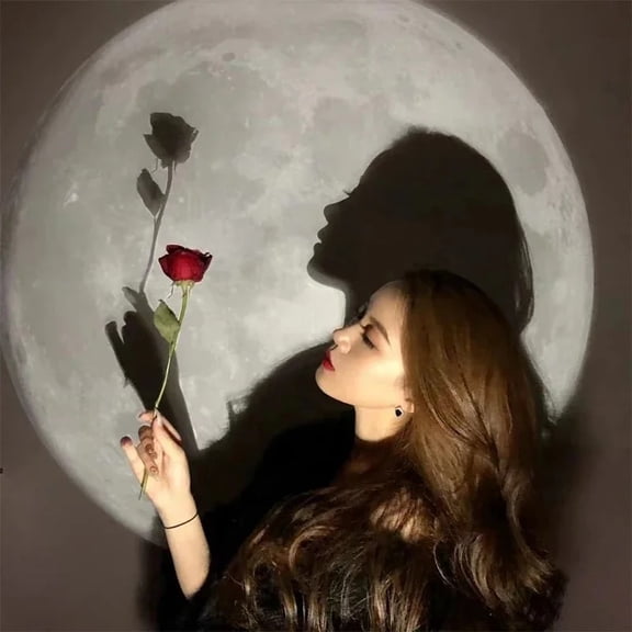 Creative Atmosphere Night Light Moon Galaxy Projection Lamp Ground Projector Photo Lamp for Girls Kids Birthday Gift
