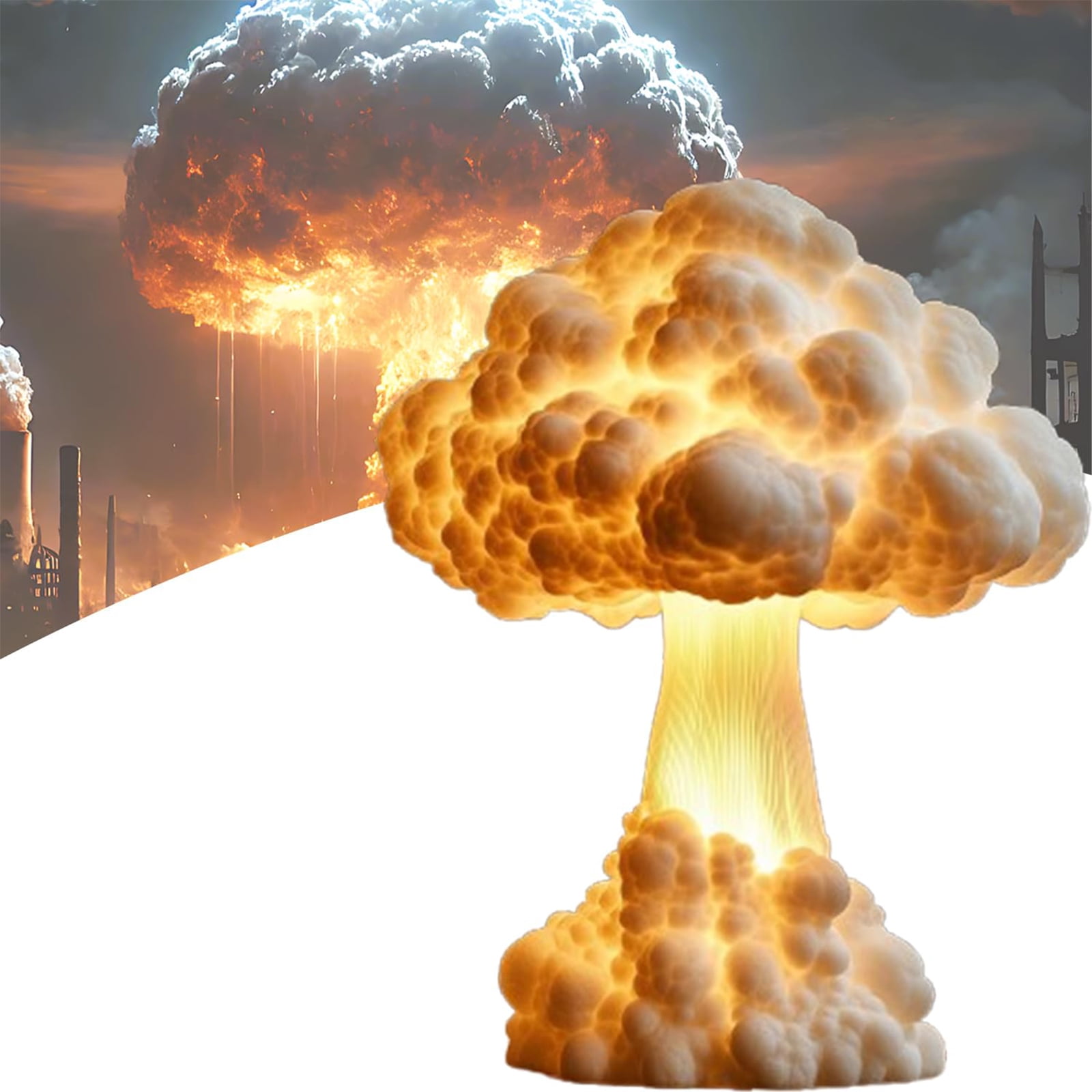 Creative Atomics Bomb Blast Super Cool Mushroom Cloud Table Lamp, 3D Mushroom Cloud Nuclear Blast Lamp