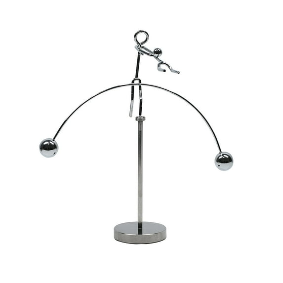 Creative Balance Ball Swing Weightlifting Iron Statue Ornament, Small Erect Kinetic Art Balance Tumbler Tabletop Decoration